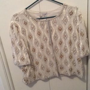 Beaded short sleeve jacket